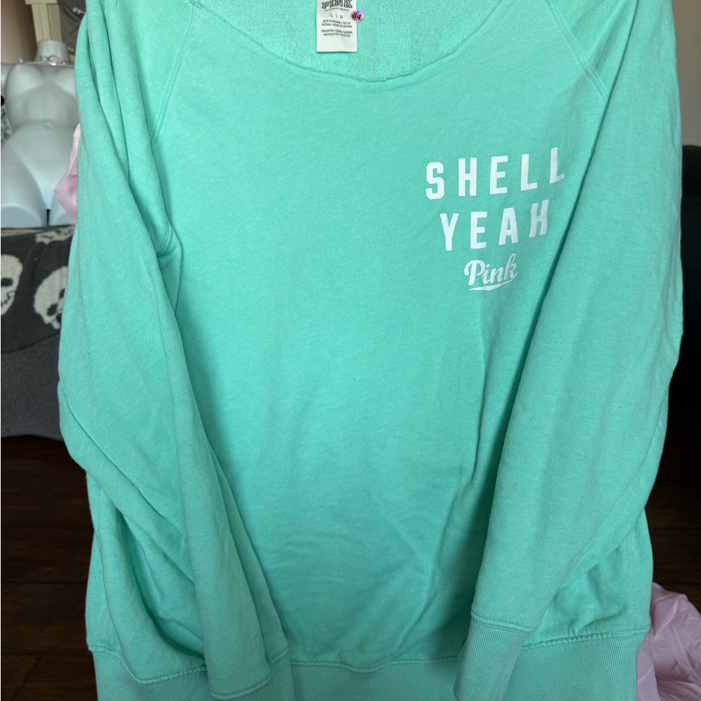 PINK Victoria's Secret Green Crew Neck Sweatshirt.  #84